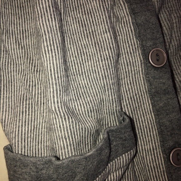 Gray & White Stripe Cardigan - Picture 2 of 2